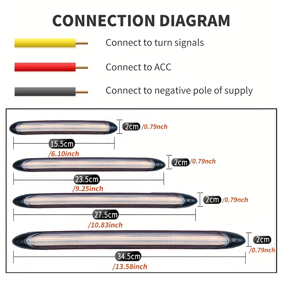 2pcs Drl Tira Led Flexible Luz Marcha Diurna Luz Señal - Temu Chile
