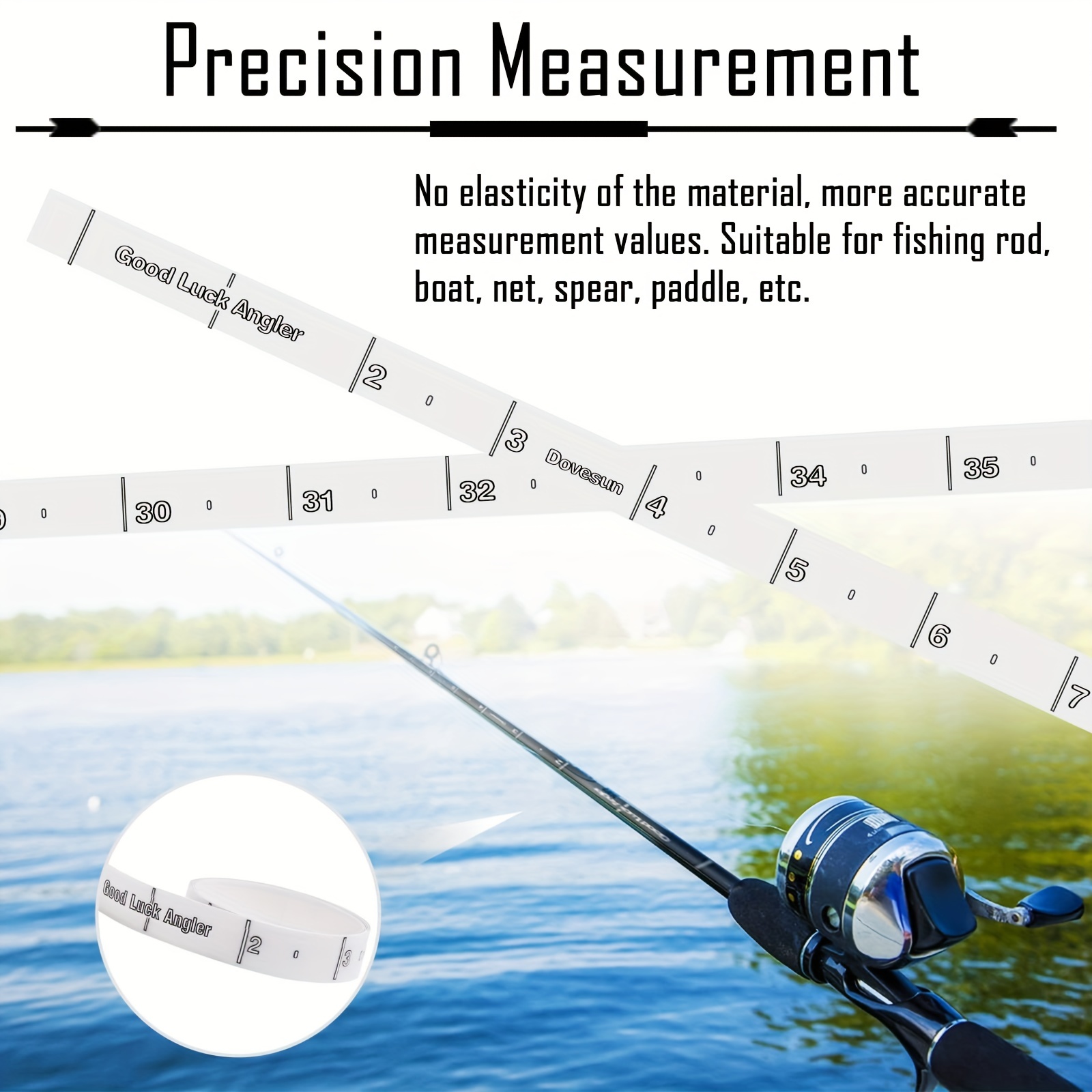 5pcs Fish Rulers, 36in Fishing Rod Measuring Sticker, Fishing Measuring  Tape, Waterproof Adhesive Fish Ruler For Fishing Rod
