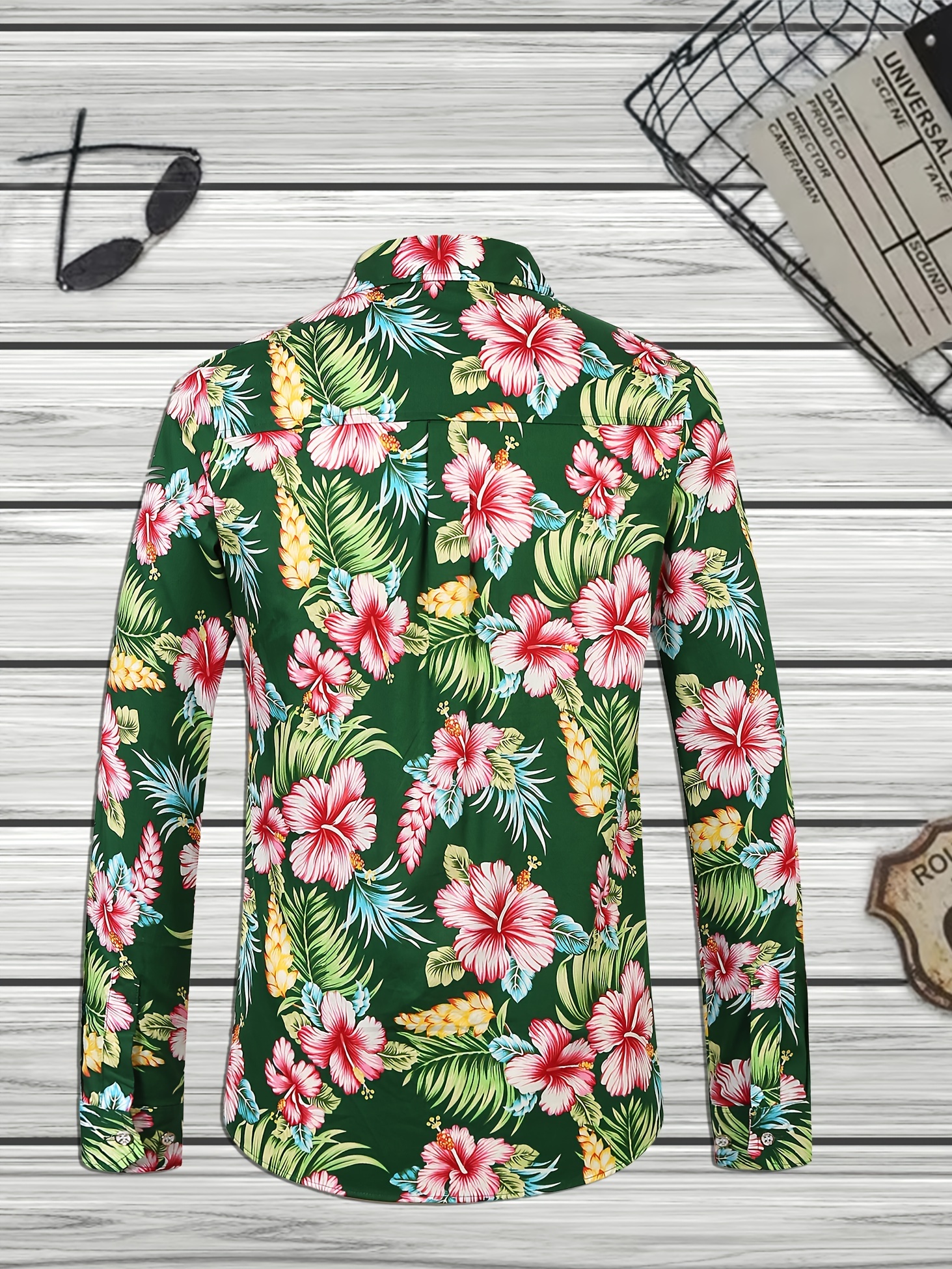 Men's Hawaiian Shirt Casual Button Cotton Dress Shirts Long - Temu