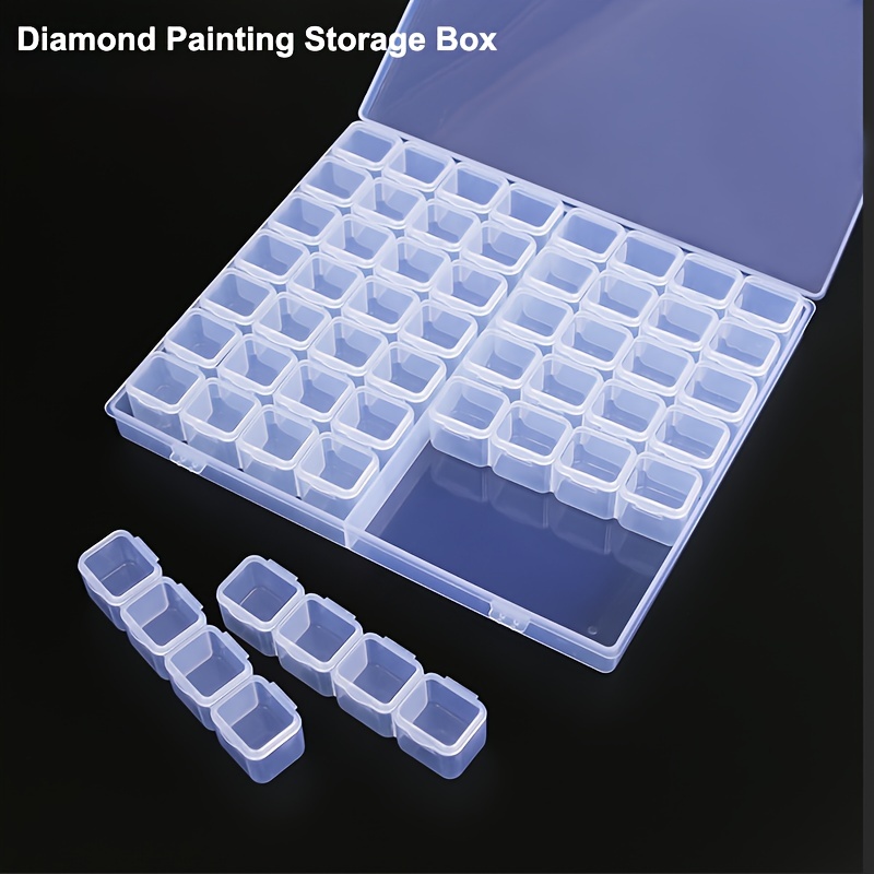 Nail Art Storage Box Diamond Painting Tool Box Transparent - Temu