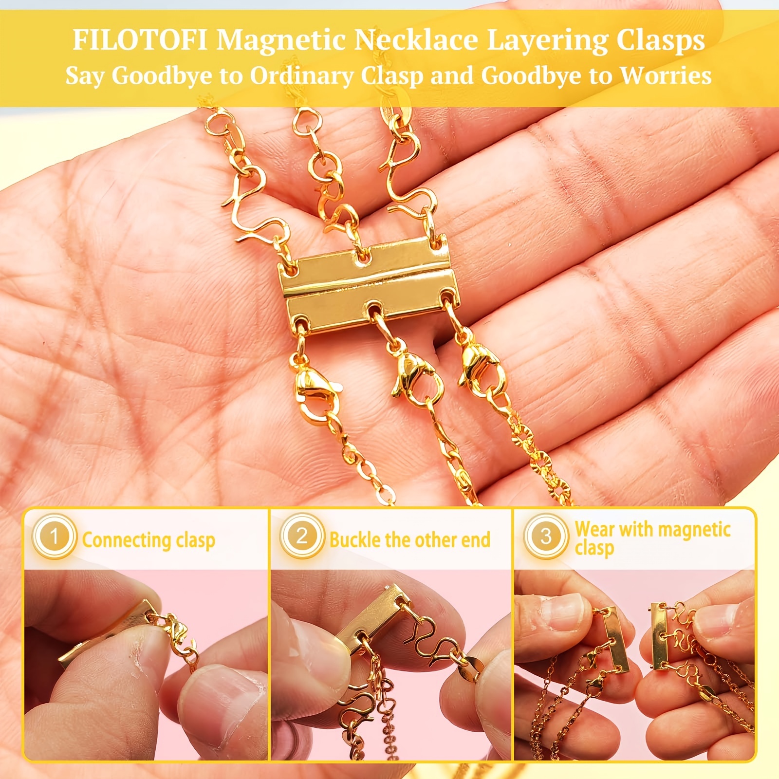 Strong Magnetic Necklace Layering Clasps For Women Magnetic - Temu