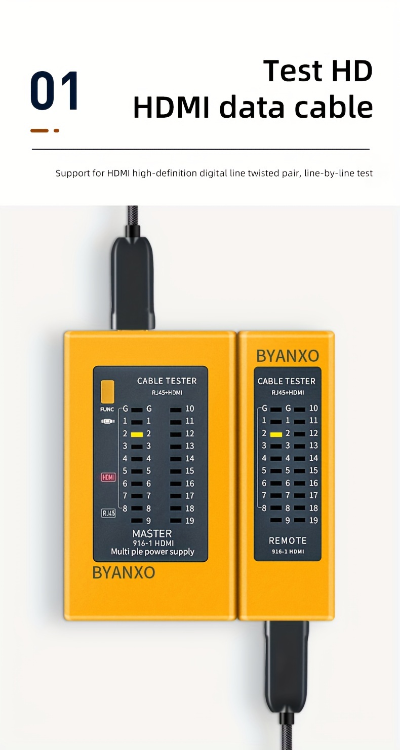 Byxgd 2 in 1 Cable Tester +rj45 Network Cabling Tester - Temu