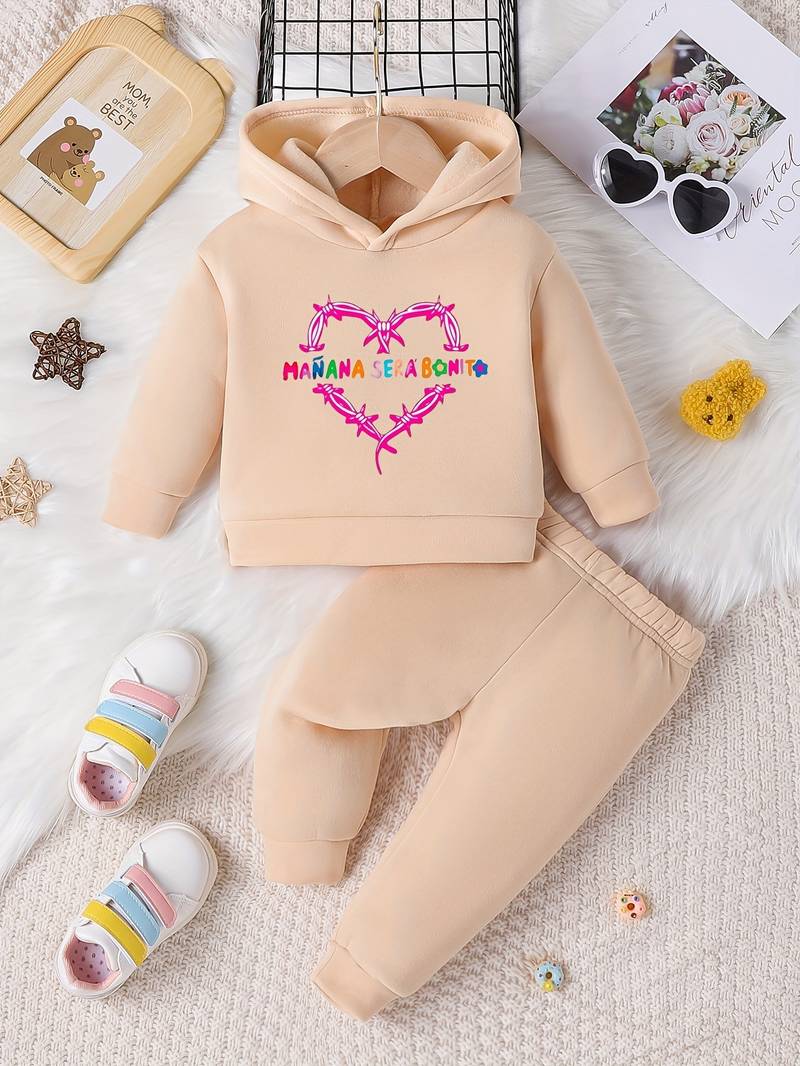 SweatyRocks Girl's 2 Piece Outfits Tie Dye Heart Print Long Sleeve Drop Shoulder Hoodie Sweatshirt And Jogger Sweatpants Set Multicolor 8Y