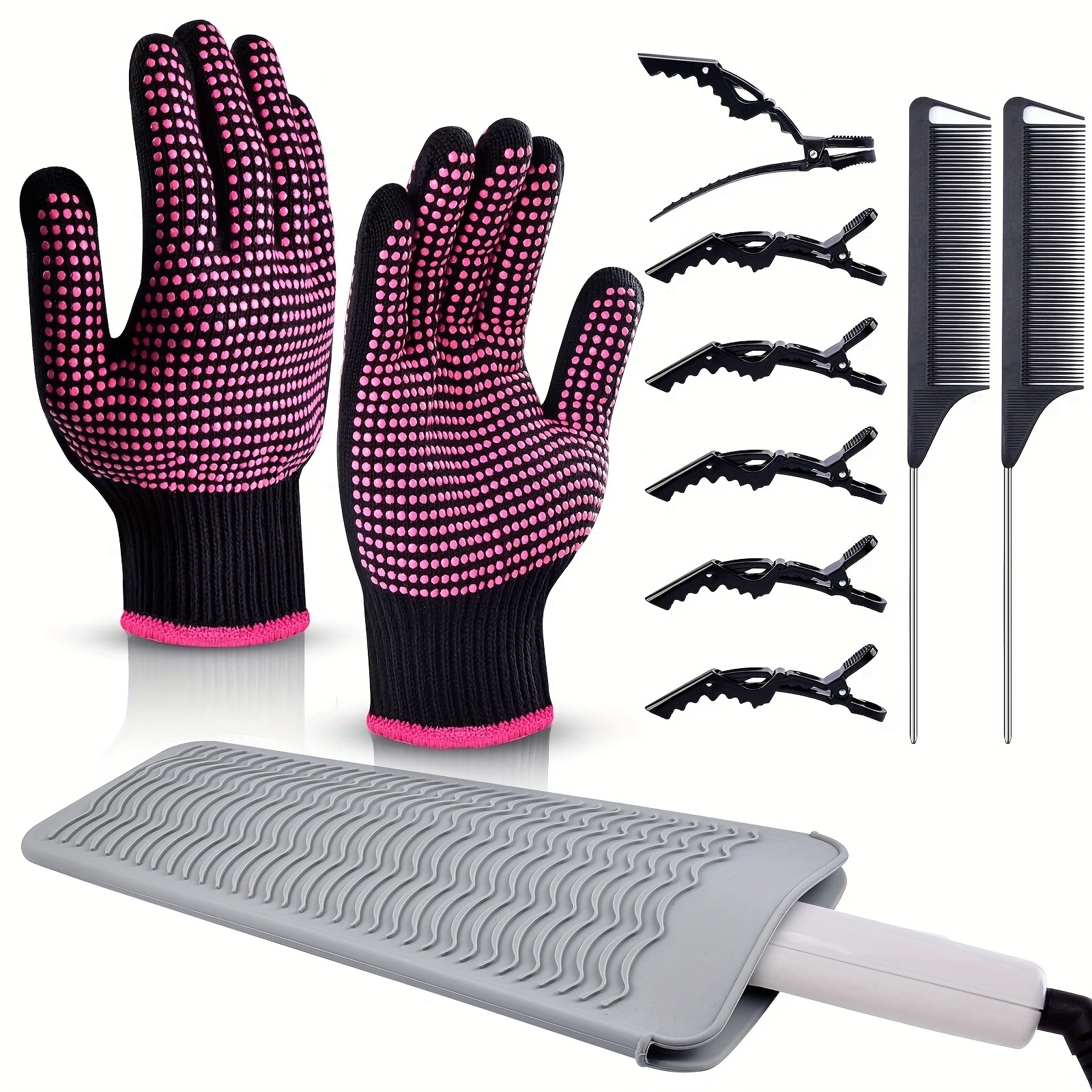 Manoplas de silicona extralargas para horno, guantes de silicona  resistentes al calor, guantes de cocina profesionales antideslizantes,  manoplas de