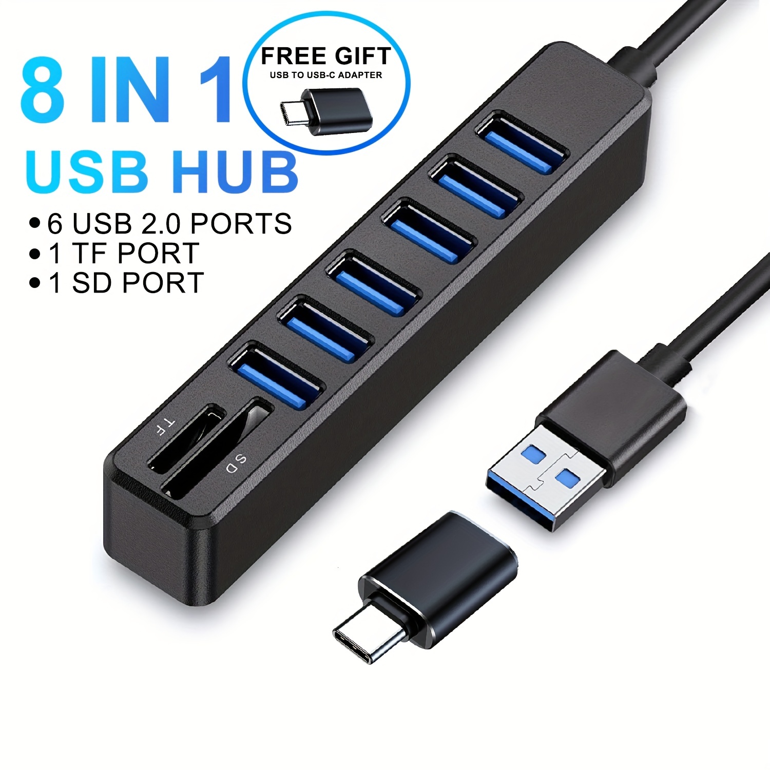3 Port USB 3.0 Hub with Multi-In-1 Card Reader