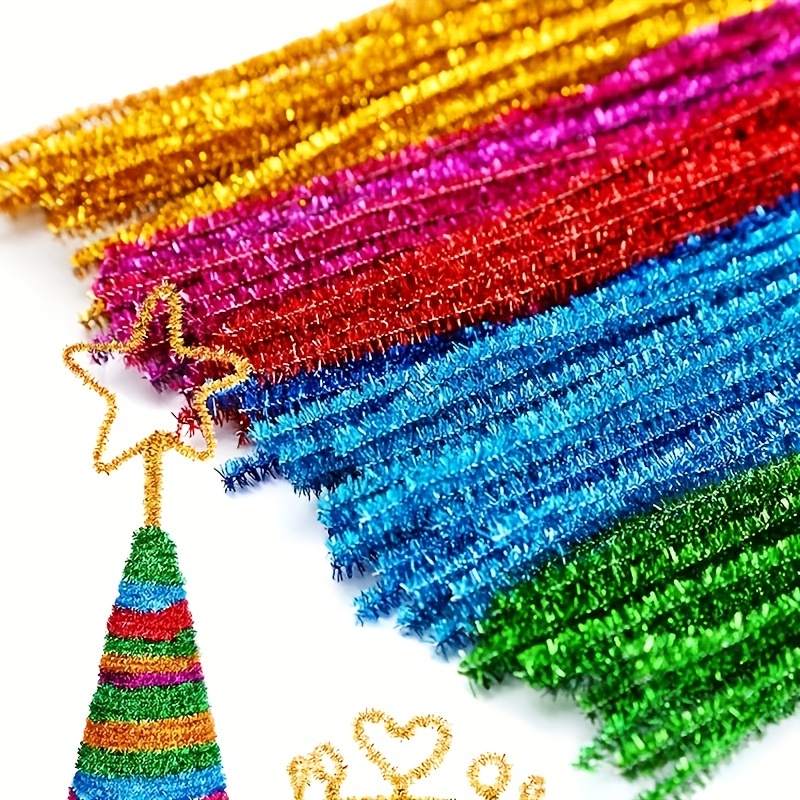 Christmas Pipe Cleaners Chenille Sticks With Bobbles Glitter - Temu