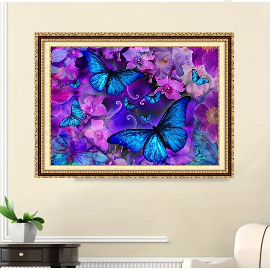 5d Diamond Painting Orchid Butterfly Flowers Modern Art - Temu