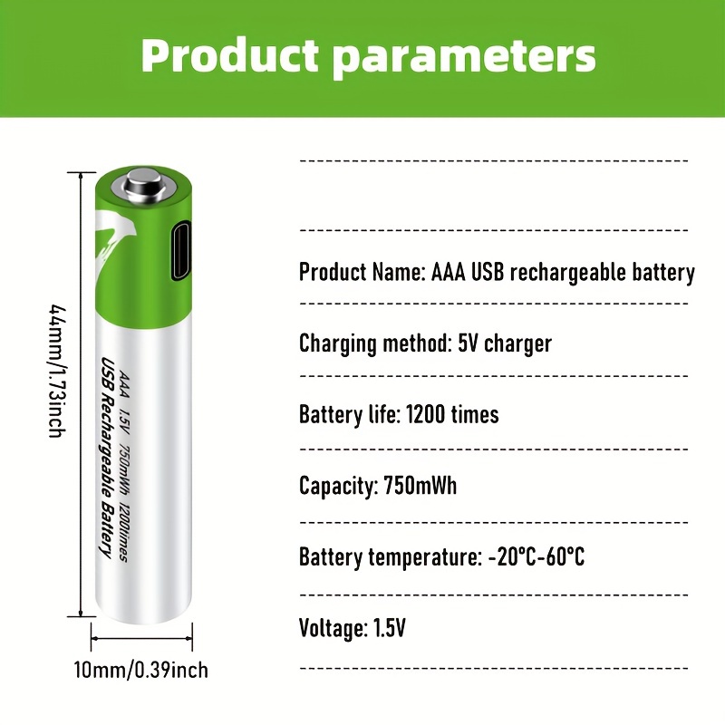 AAA USB-C Rechargeable Batteries