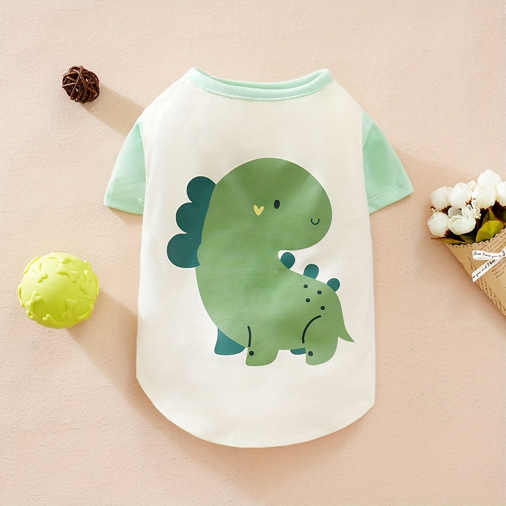 Summer Ready: Adorable Dinosaur T-Shirt for Your Furry Friend!