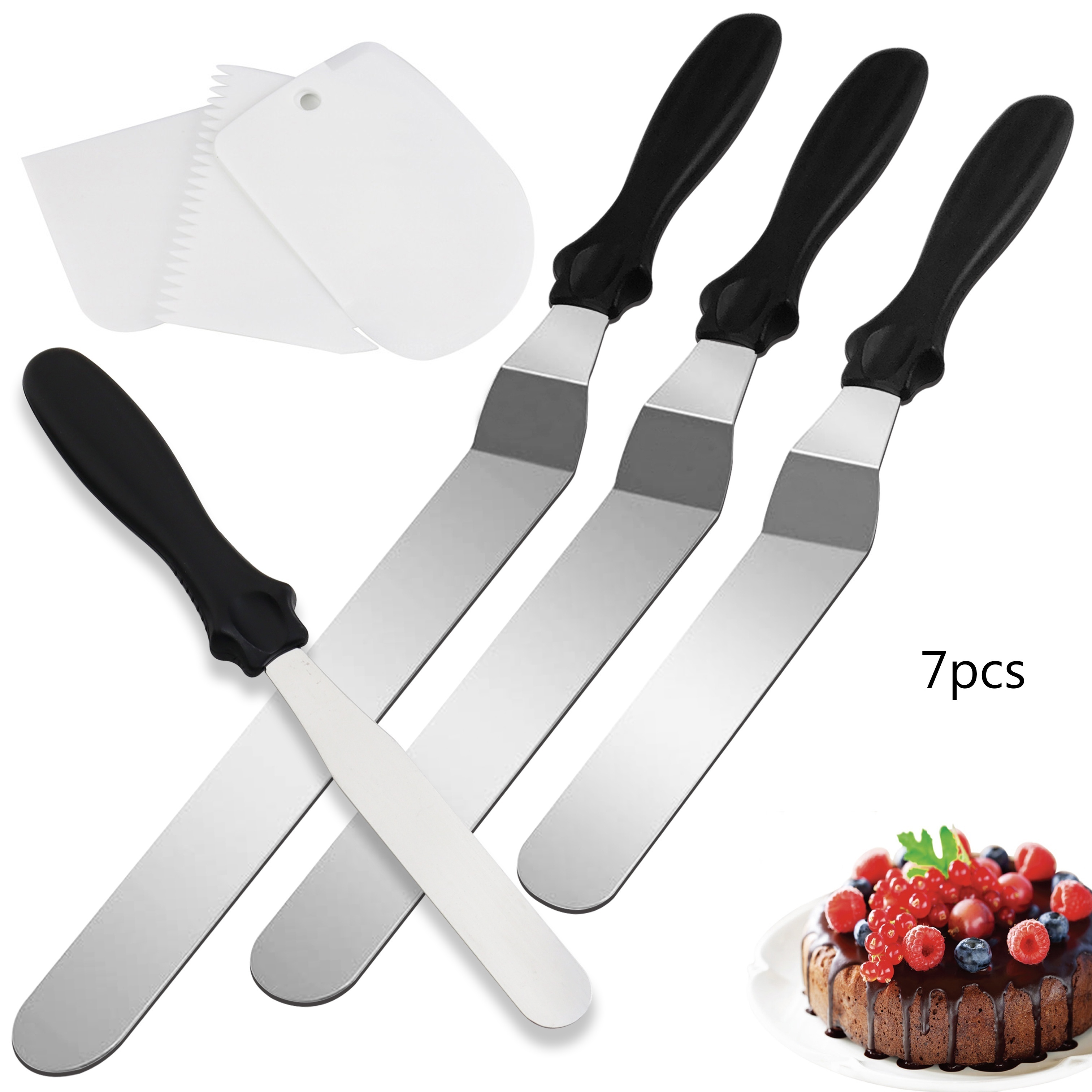Offset Spatula 6,8,10 Cake Icing Professional Stainless Steel Decorating  Tool
