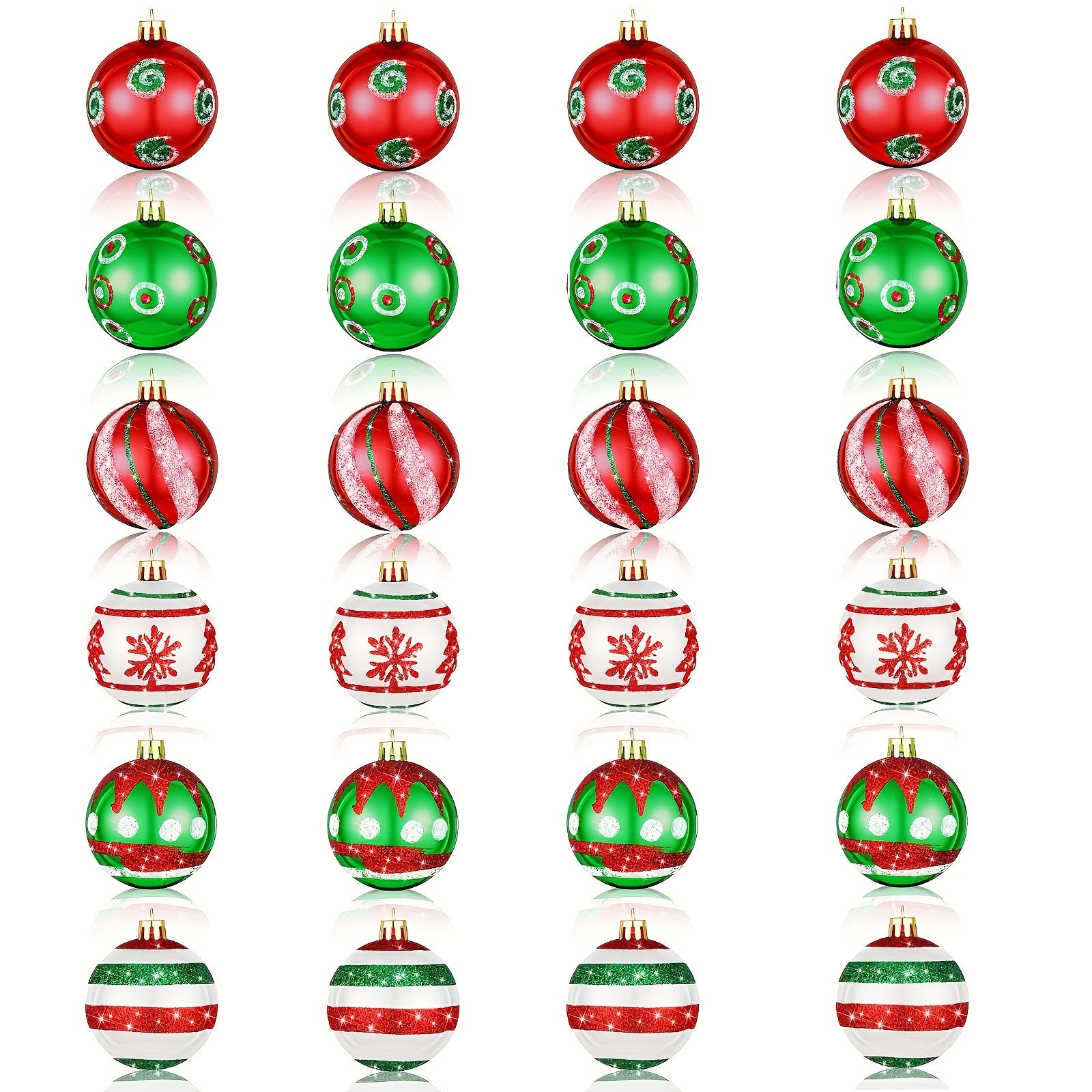 

24pcs 1.18in/3cm Christmas Ornaments - Elf Red Shatterproof Set Elf , For Small Hanging And Decorations