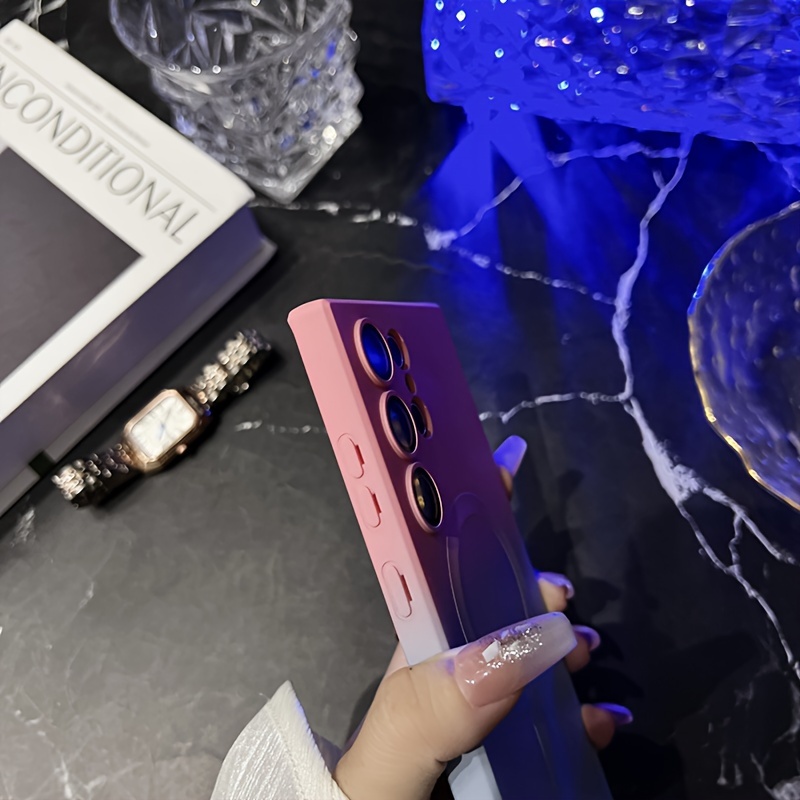 for magnetic wireless charging gradient phone case for samsung s24 s20 s21 s22 s23 s20fe s21fe note 20 ultra plue candy color soft fall prevention protect cover details 2