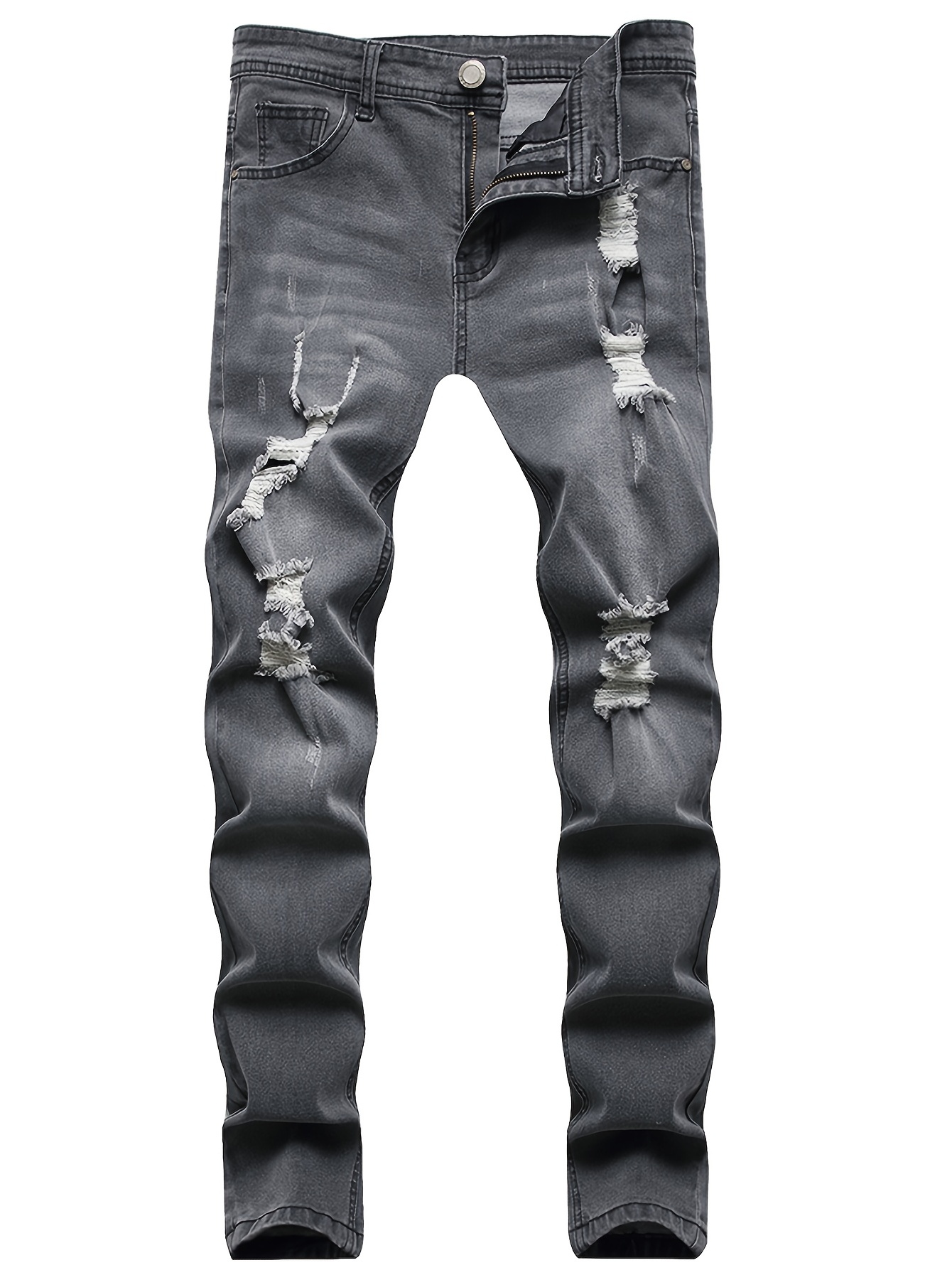 LONGBIDA Men's Ripped Street Stretch Jeans