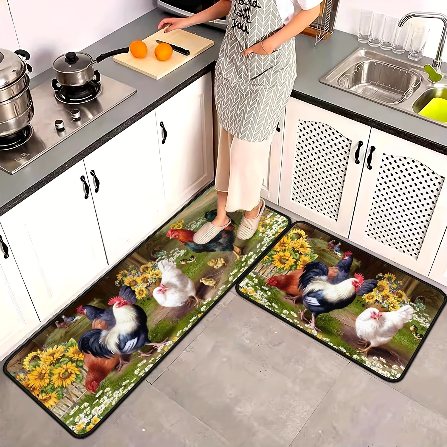 1 alfombrilla de cocina con letras, alfombra de cocina antideslizante  estampada, alfombrilla de suelo interior, felpudo, decoración del hogar -  Temu
