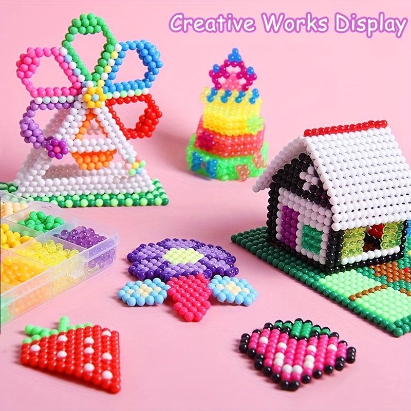 Water Sticky Beads Water Fuse Beads Set Beads Diy Kit With - Temu