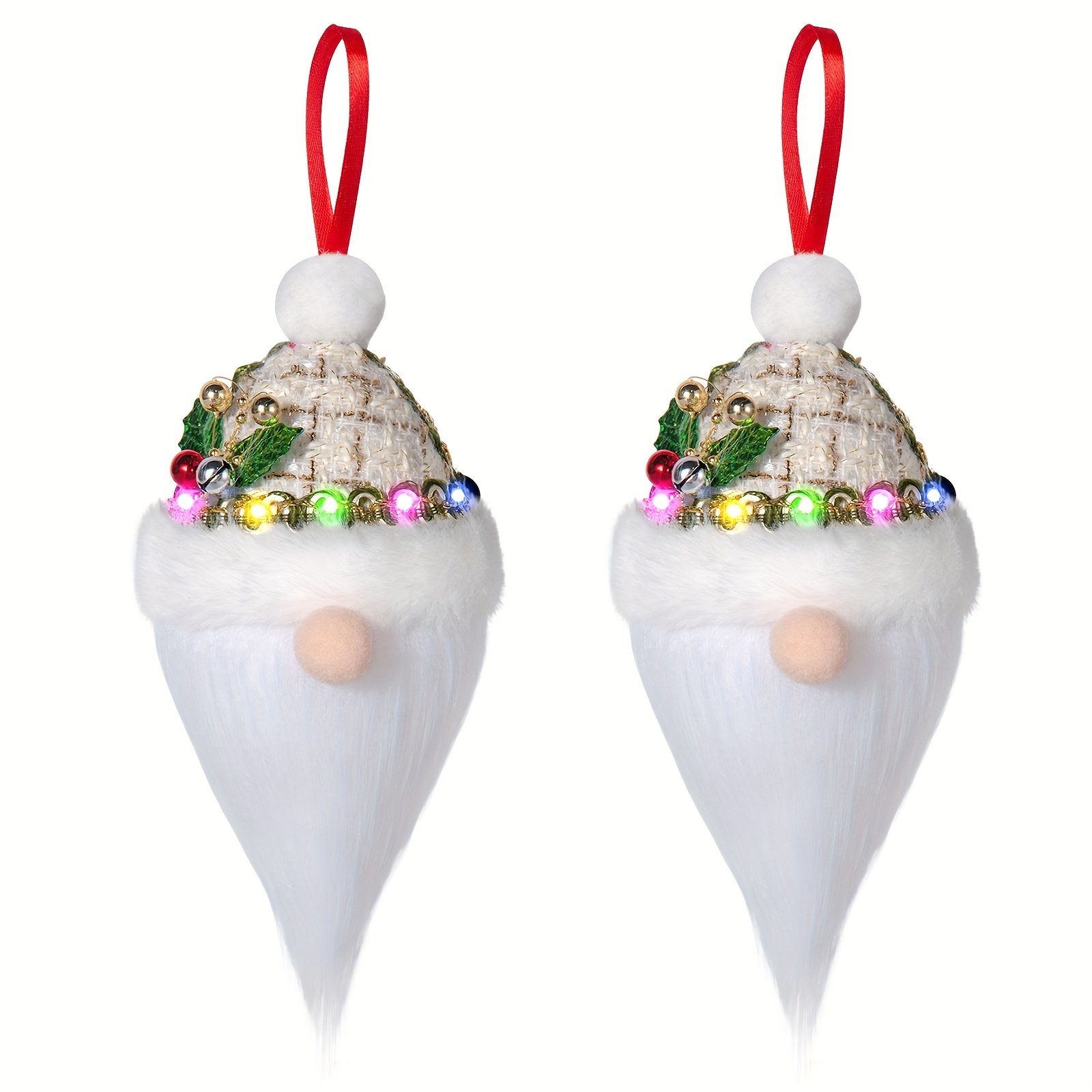 Gnome Christmas Decorations Hanging Handmade Gnomes With Led - Temu