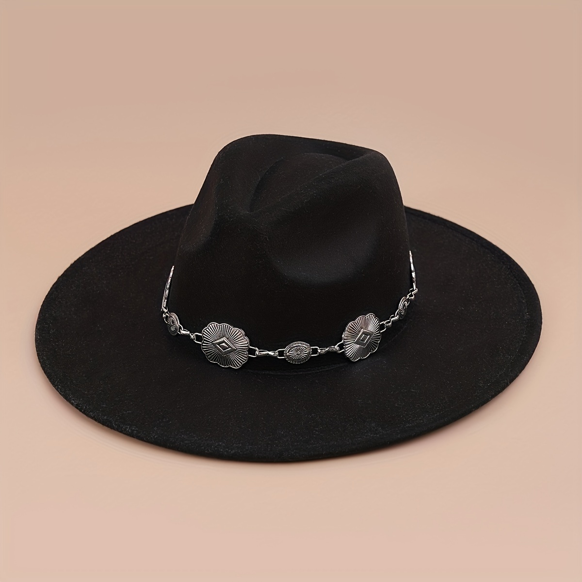 1pc Ethnic Style Cowboy Hat, Decoration With Hat Accessories Belt String