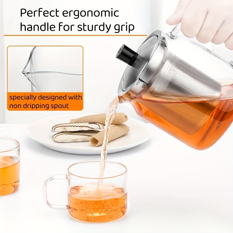 Glass Tea Cup with Infuser & Lid (16 oz) Loose leaf Tea Infuser I Scratch  Resistant, Microwave Safe Tea Steeper