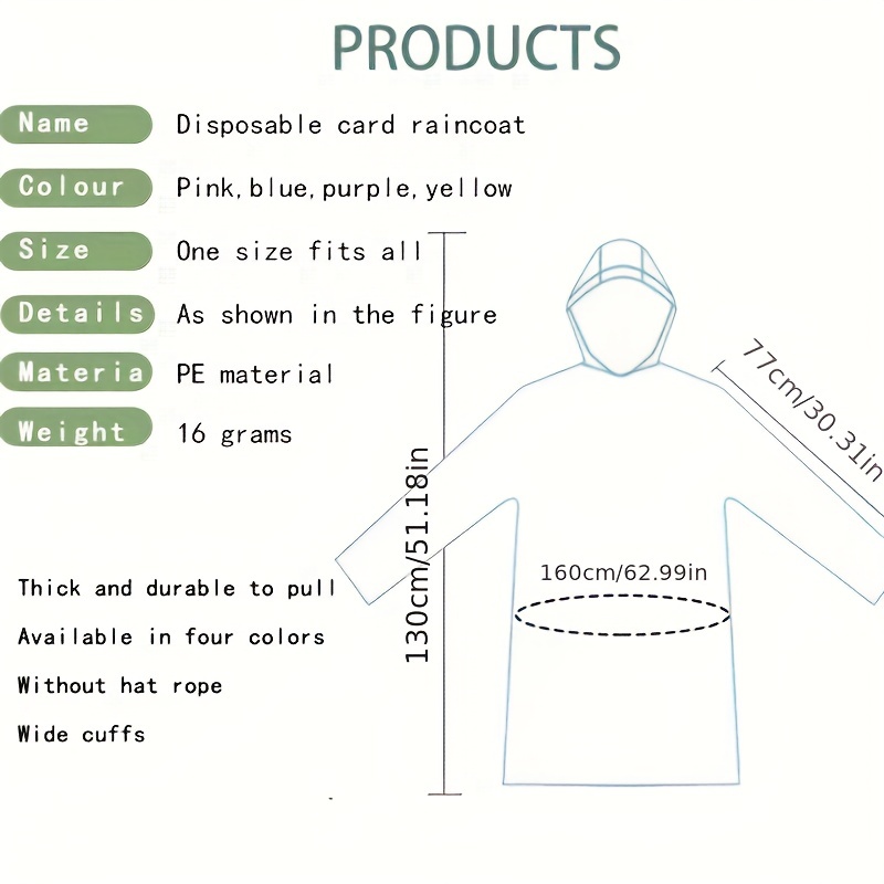 Disposable Rain Ponchos with Ball Storage Box for Outdoors
