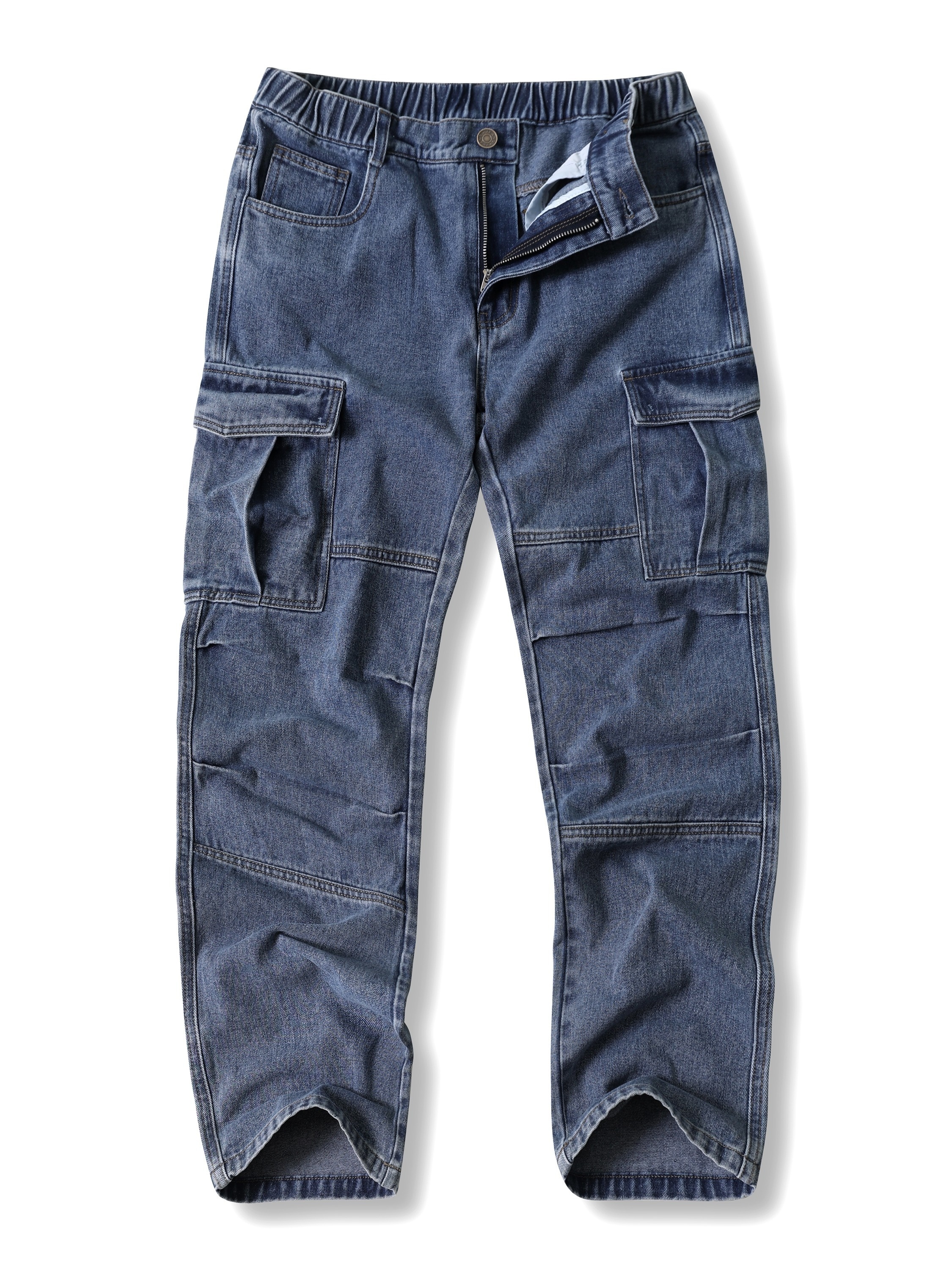 Men's Stylish Multi Pockets Denim Cargo Jeans - Evilato