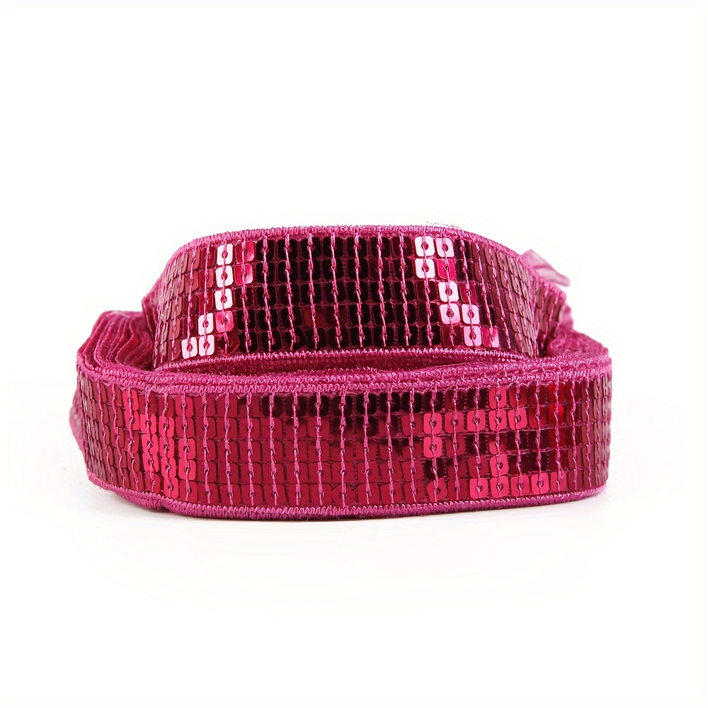 2 Yards Elastic Sequin Lace Ribbon Trim Glitter Stretch - Temu