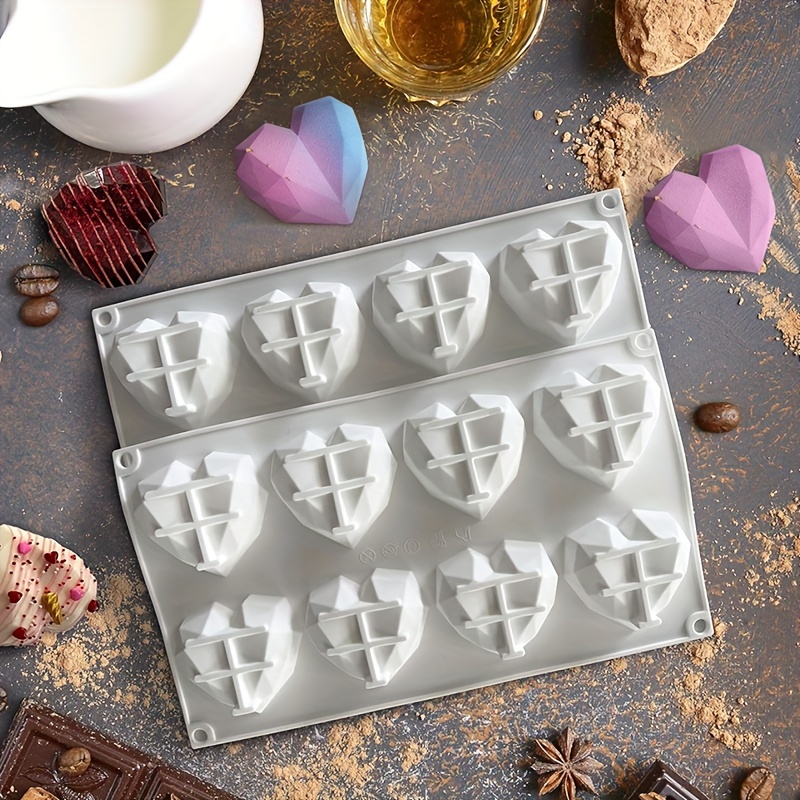 Silicone Candy Mold 2 Cavities 3D Heart - Pinata Heart Shape Ice