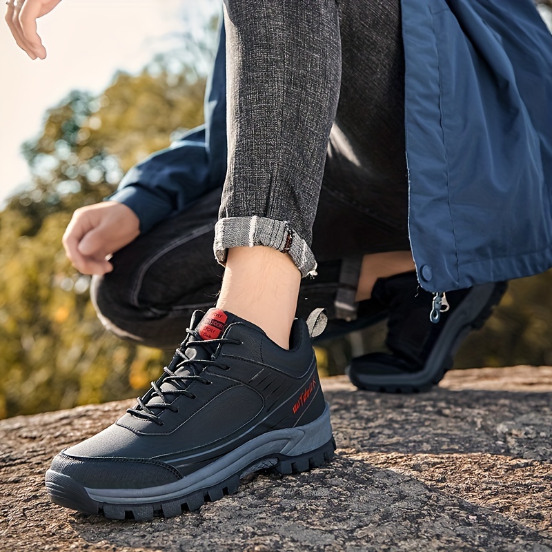 Color Block Waterproof Wear Resistance Hiking Boots Non Slip - Temu