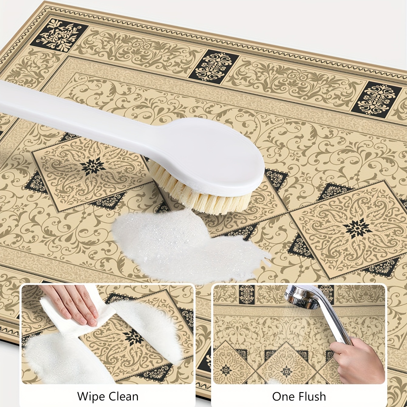 Retro Coffee Patterns Pads Rubber Absorbent Dishwashing Mats - Temu