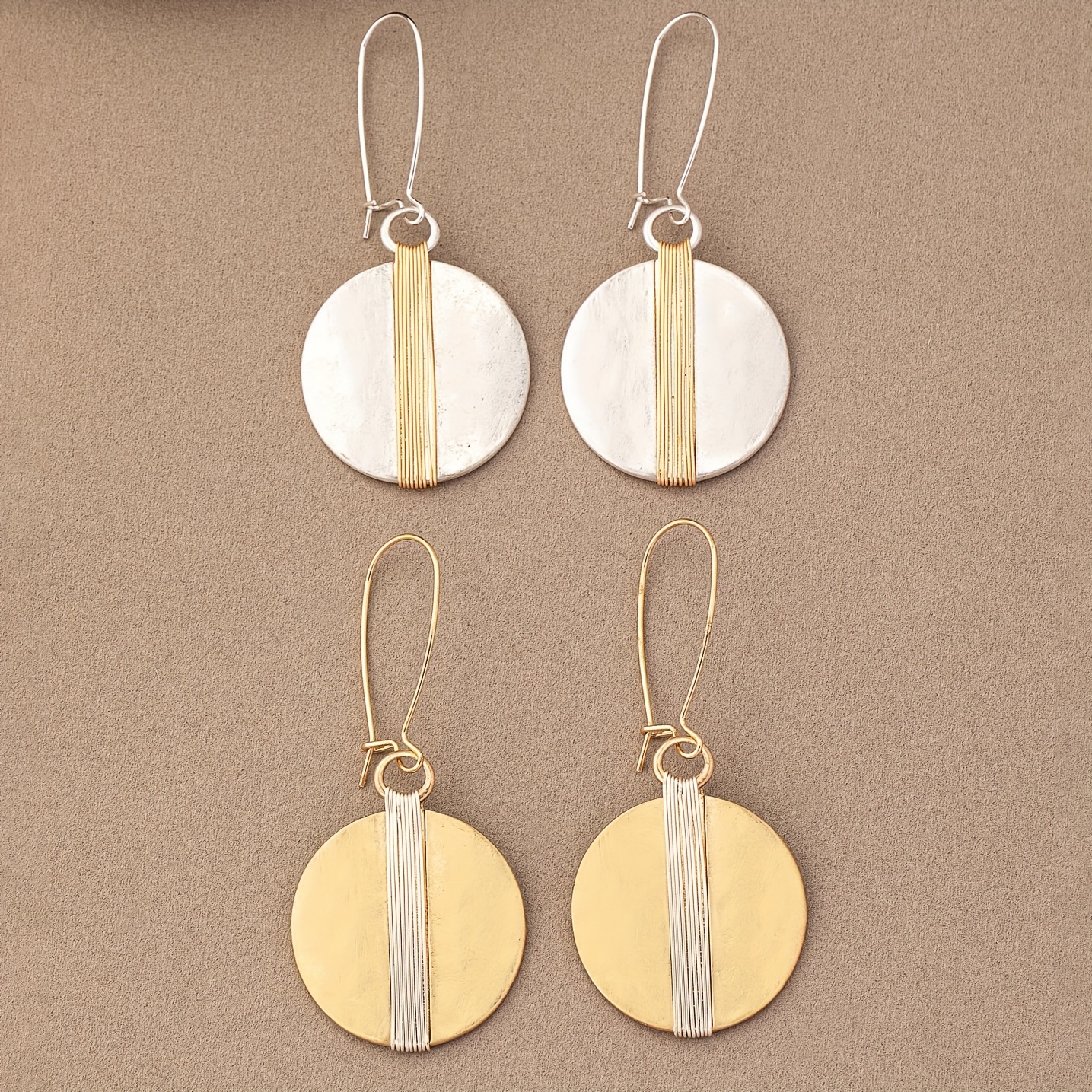 Vintage Round Threaded Earrings, Long Dangle