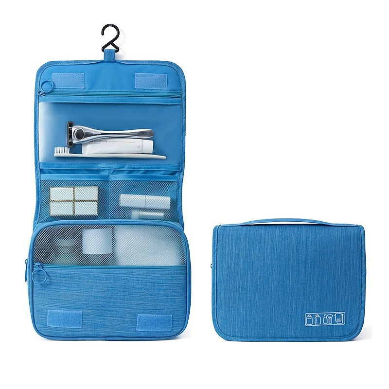 Light Blue Zipper Wash Bag Large