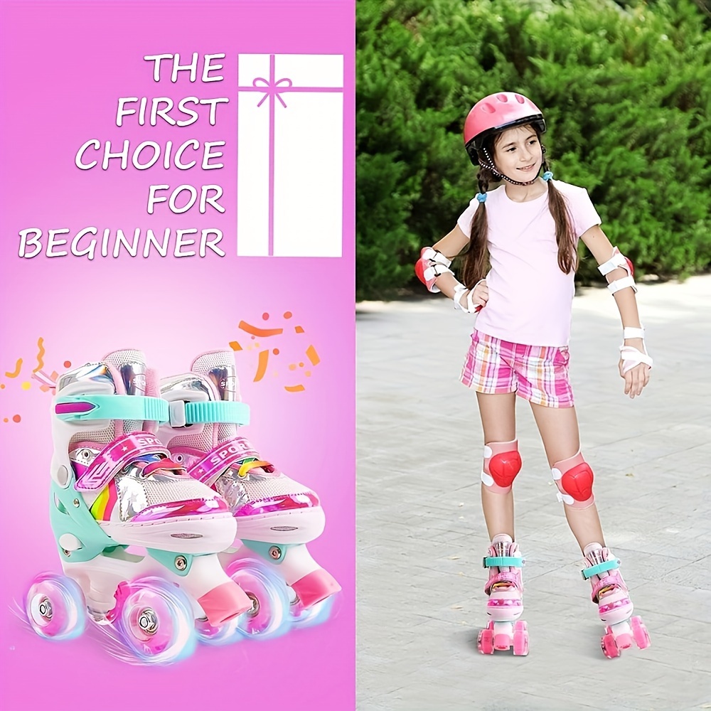 Patines en linea ajustables con equipo para niña, Mode de Mujer