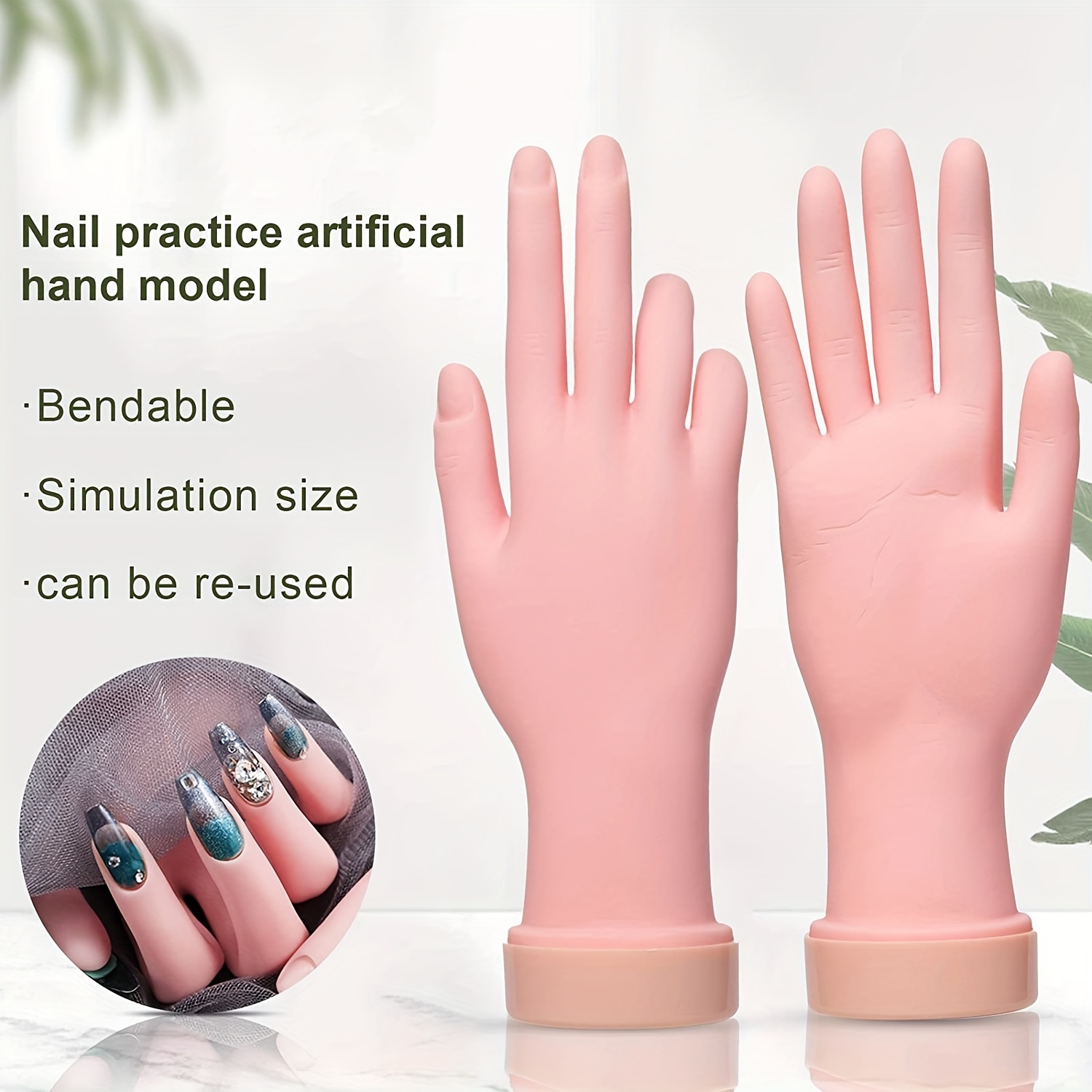 Practice Hand for Acrylic Nails, Nail Hand Practice, Hand for Nail  Practice, Flexible Be