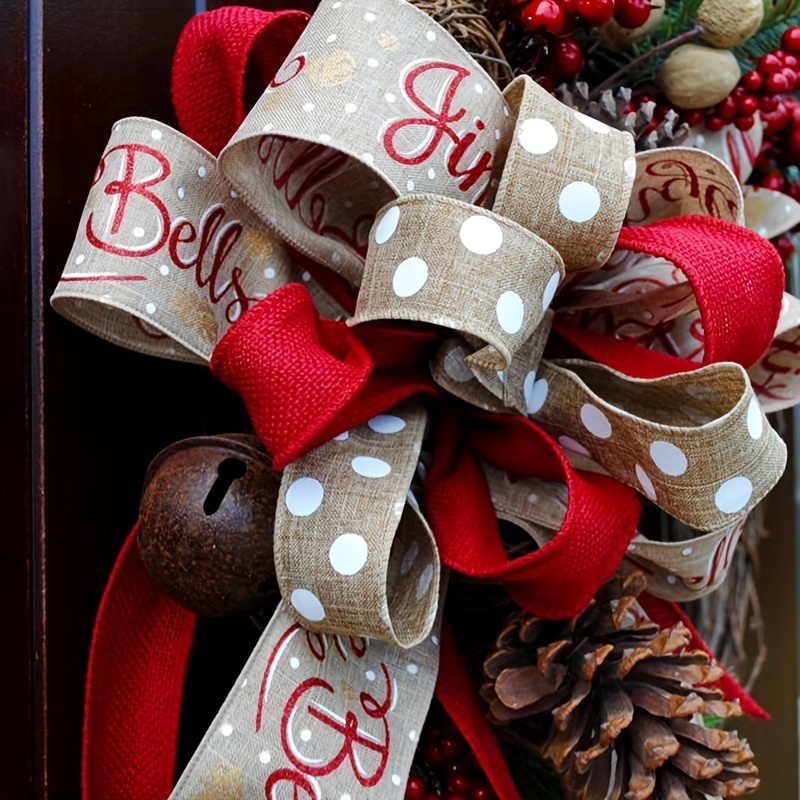 Celebrate it Christmas Ribbon for Gift Wrapping Red Silver White