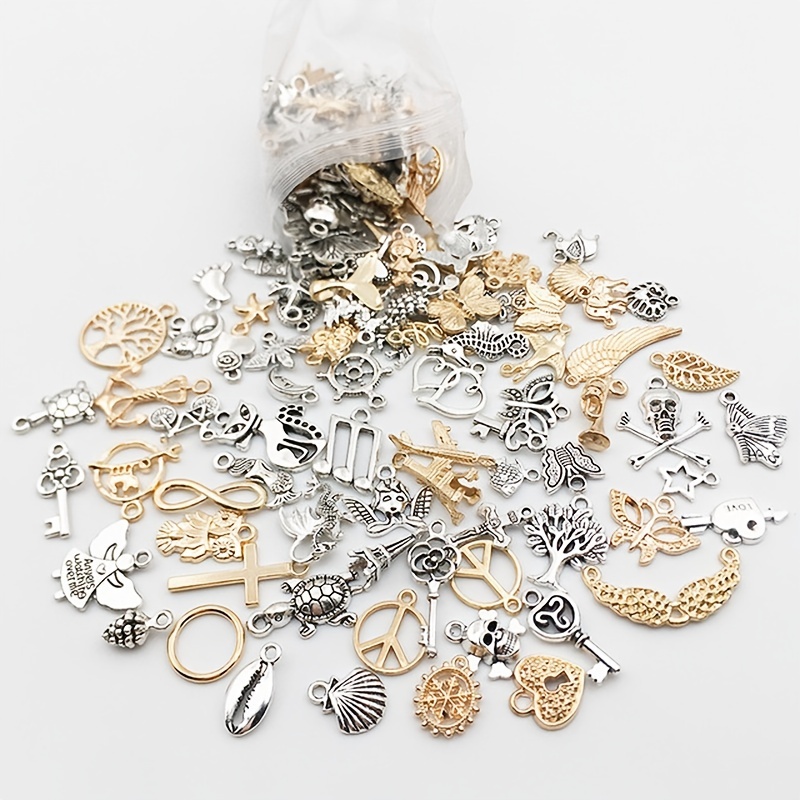 2024 Number Alloy Charms Set Diy Necklace Bracelet Earrings - Temu
