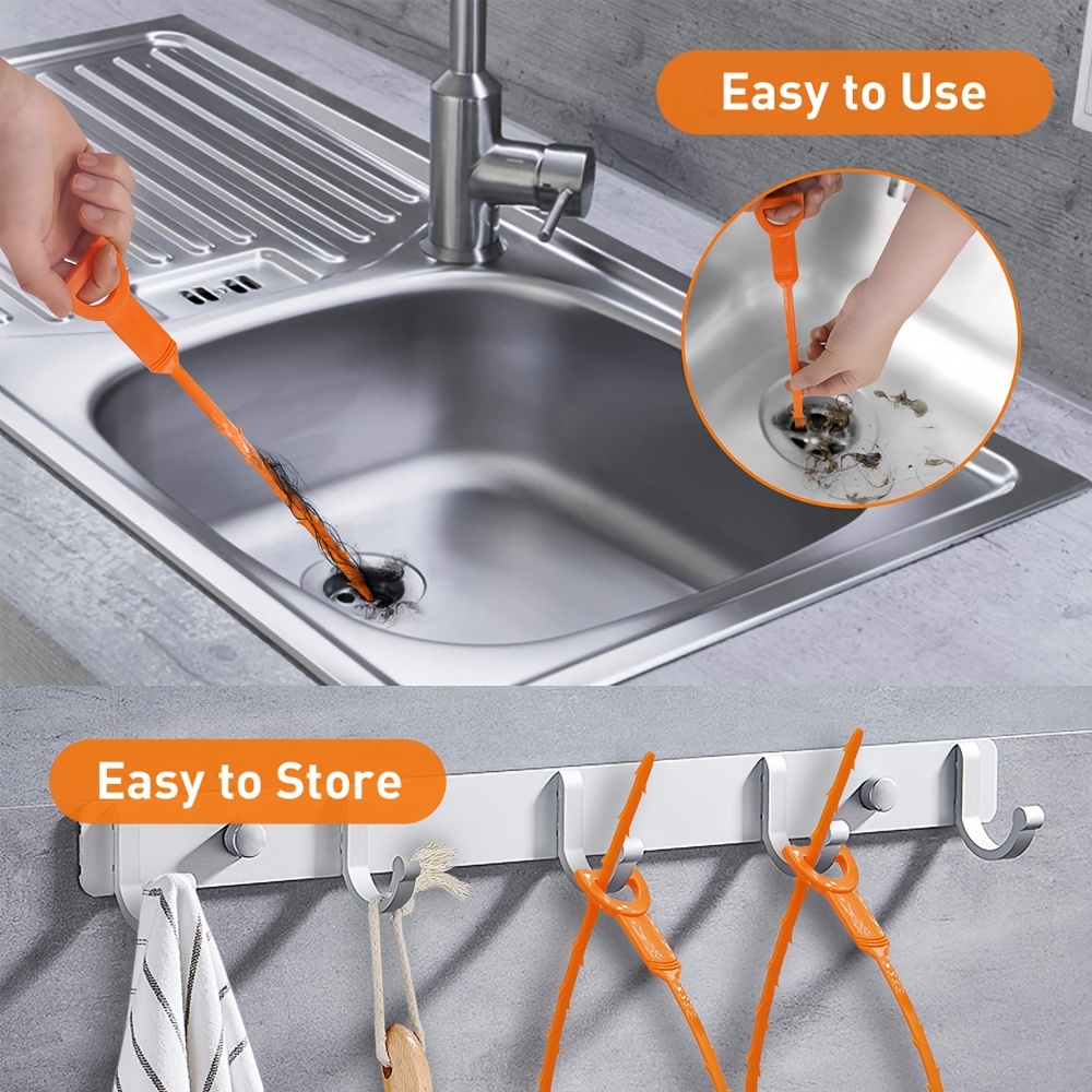 Sink Drain Clog Remover Tool, 6-Pack Hair Drain Clog Remover Sink