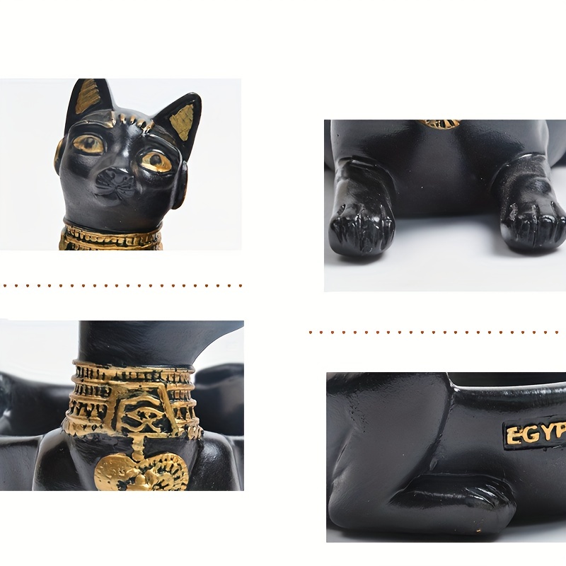 God Figurine Home Office Decor Egyptian Black Cat Resin - Temu