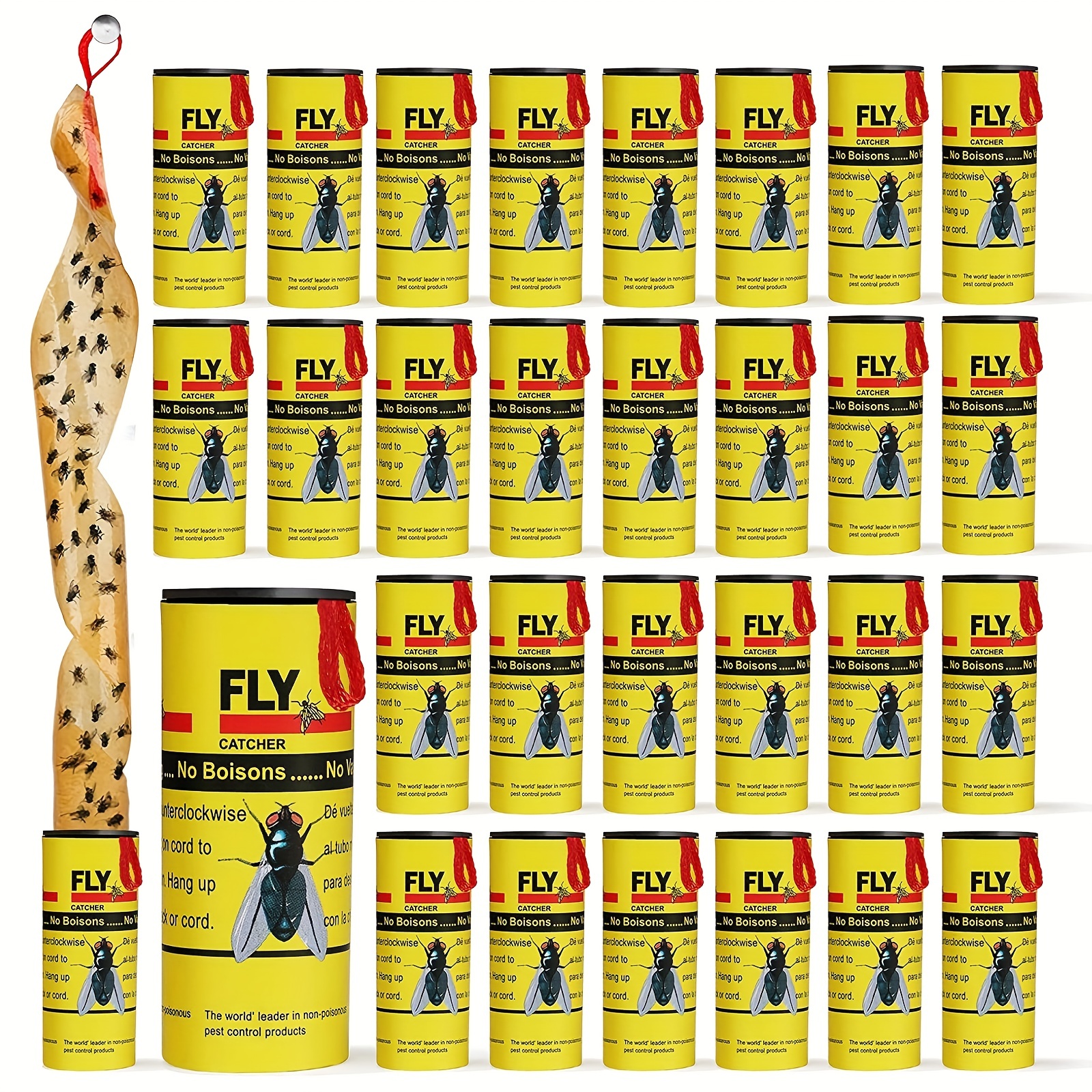 Fly Trap Super Sticky Fly Paper Strips 16pcs Fly Strips Indoor Sticky Hang  With Pins Indoor