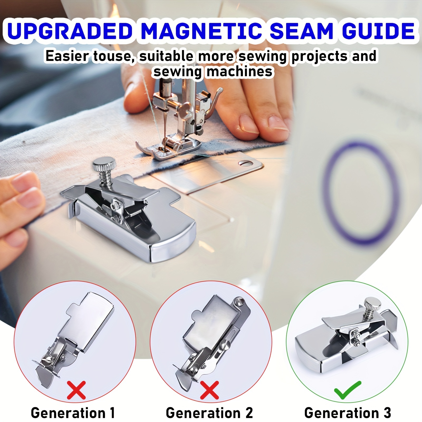 Magnetic Seam Guide Multifucntional Universal Sewing - Temu