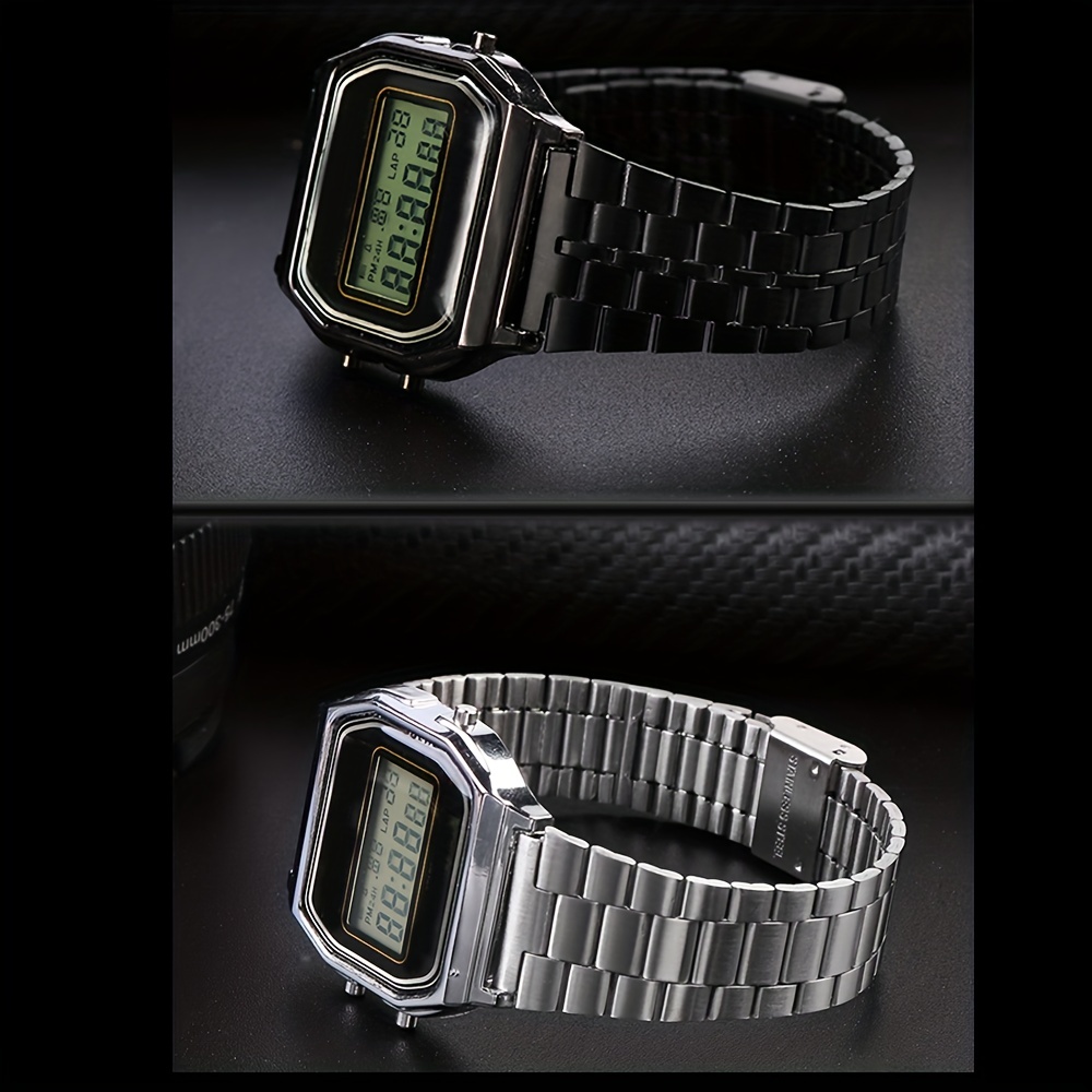 Casio A158 Stainless Steel Bracelet Watch, Silver, Bracelet