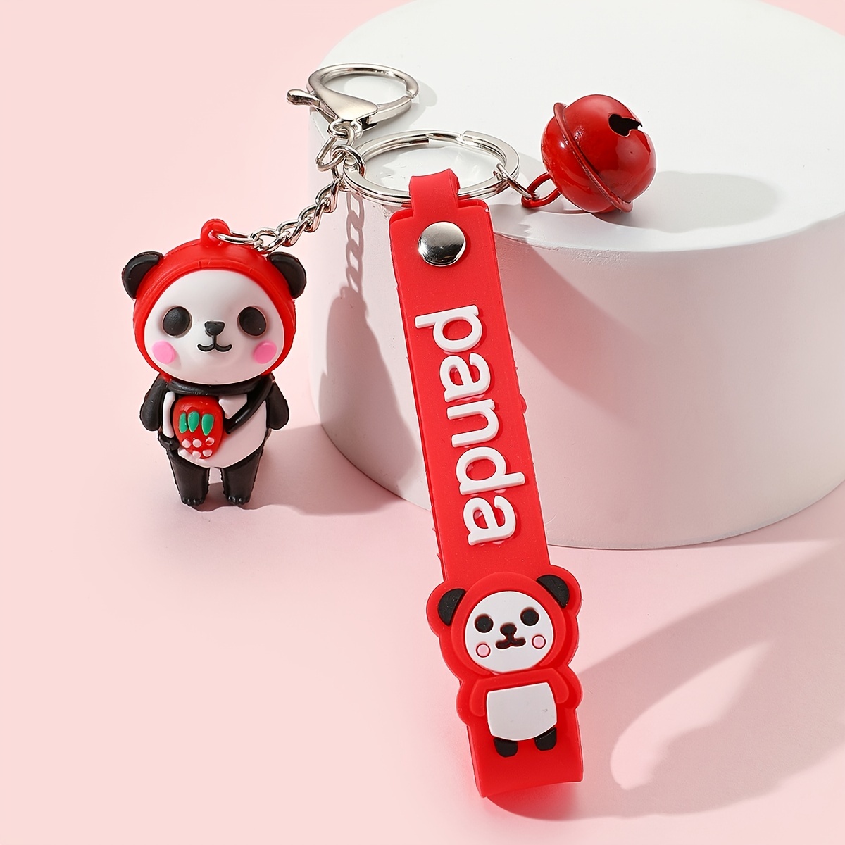 PVC Panda Keychain Pendant Cartoon Animal Cute Bag Key Chain Keyring  Ornament Bag Purse Charm Accessories