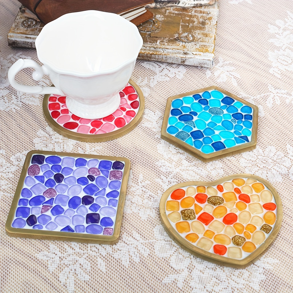 Resin Molds Mosaic Silicone Epoxy Resin Molds for Cup Mat,Organizer Box