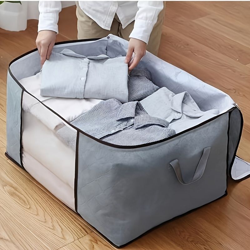 simple large capacity storage bag dustproof foldable clothes organizer with zipper 0