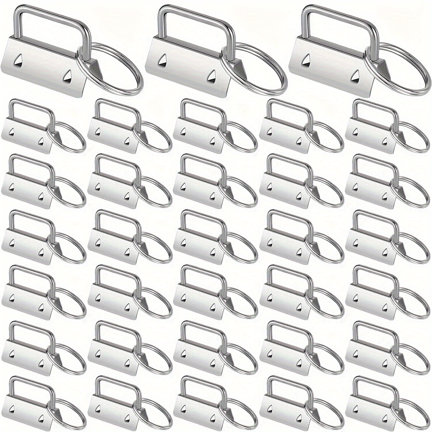 

20pcs Silver Key Chain Wrist Strap Fork Ring Tail Clip Tools, Webbing Case Folder Diy Clip Key Fob For Keychain Bag Strap Hardware Supplies