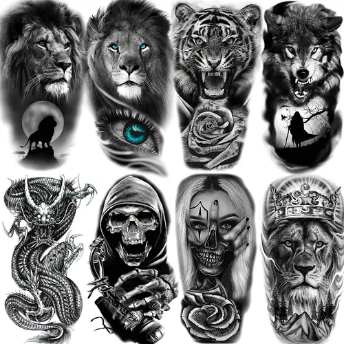 12 pcs Novo estilo de mão com rosa negra tatuagem adesivos / impermeáveis  ​​femininos e masculinos Corpo Arte Braço Tatoo