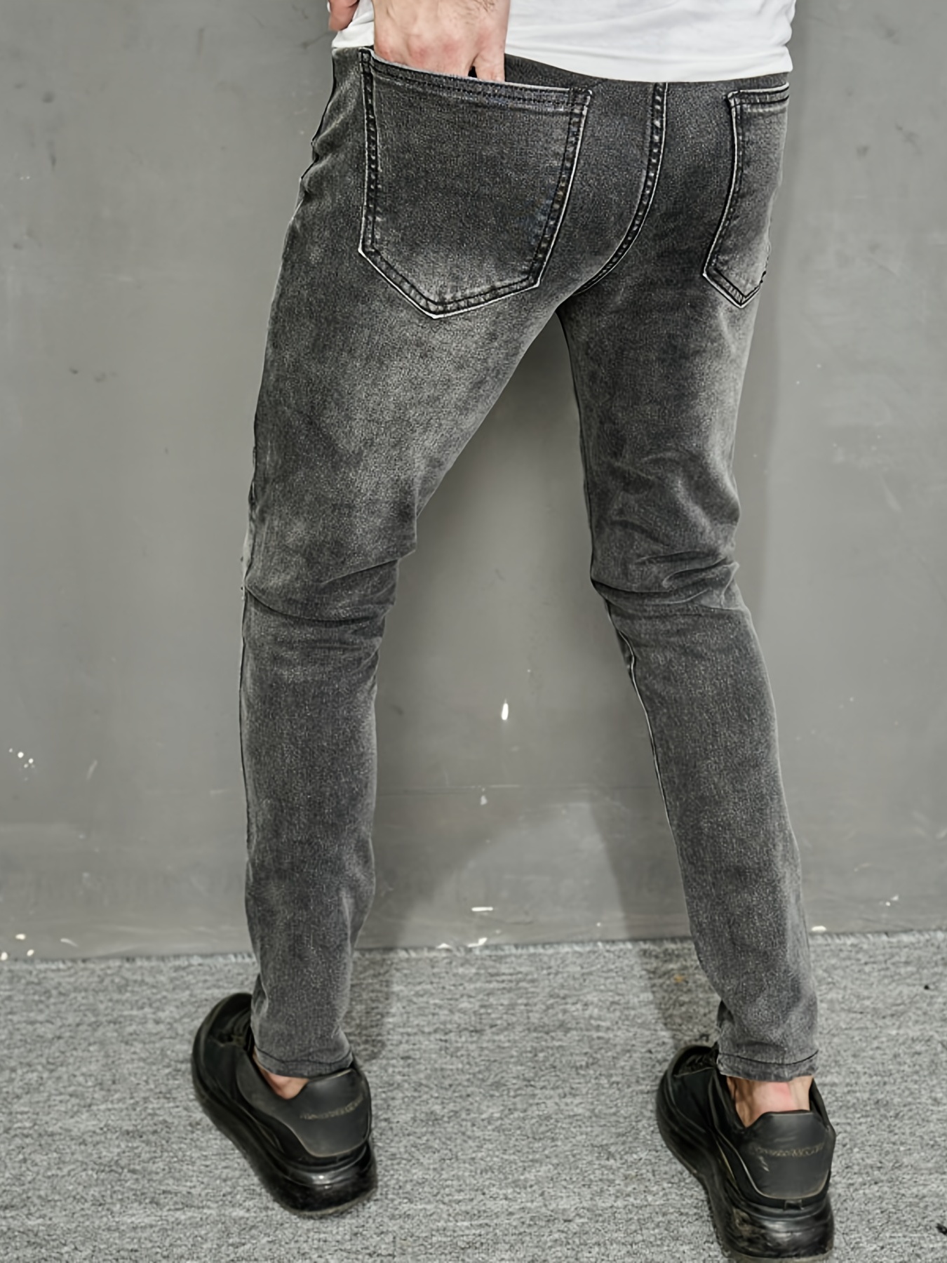 Pantalones rasgados Para Hombres, Pantalones De denim De Estiramiento  Medio, De Estilo Casual De Calle, ropa Para Primavera y Verano