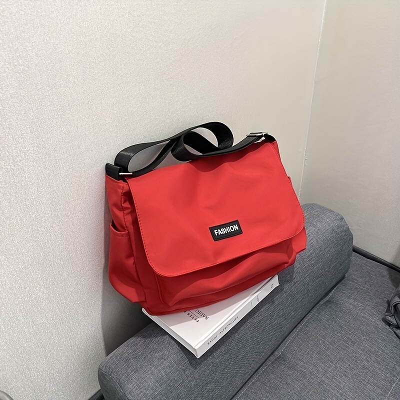 Casual Canvas Messenger Bag, Large Capacity Crossbody Bag, Student