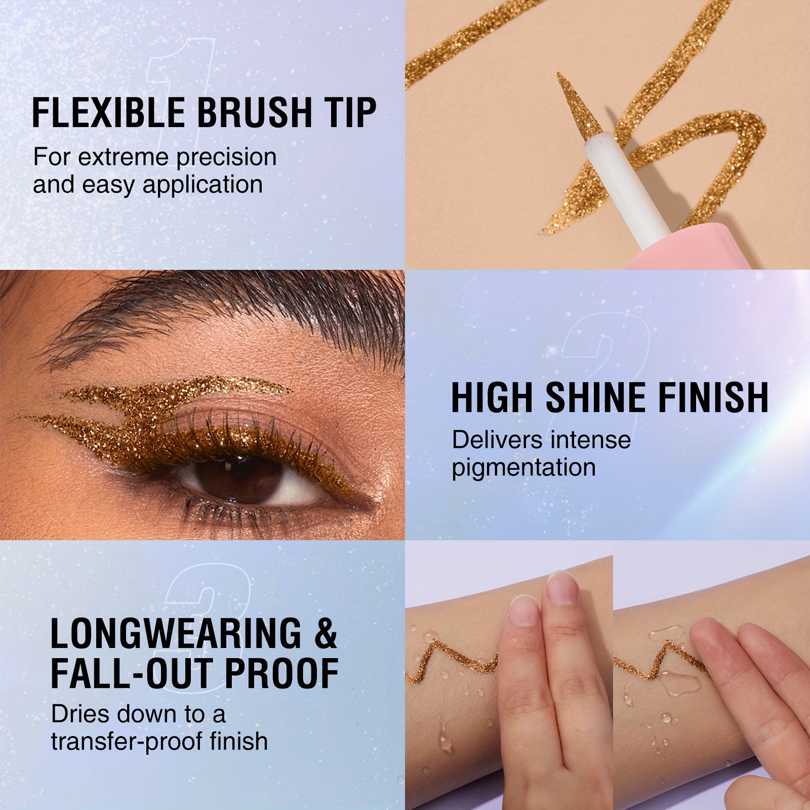 8 Colors Glitter Eyeliner Set Waterproof Easy to Apply