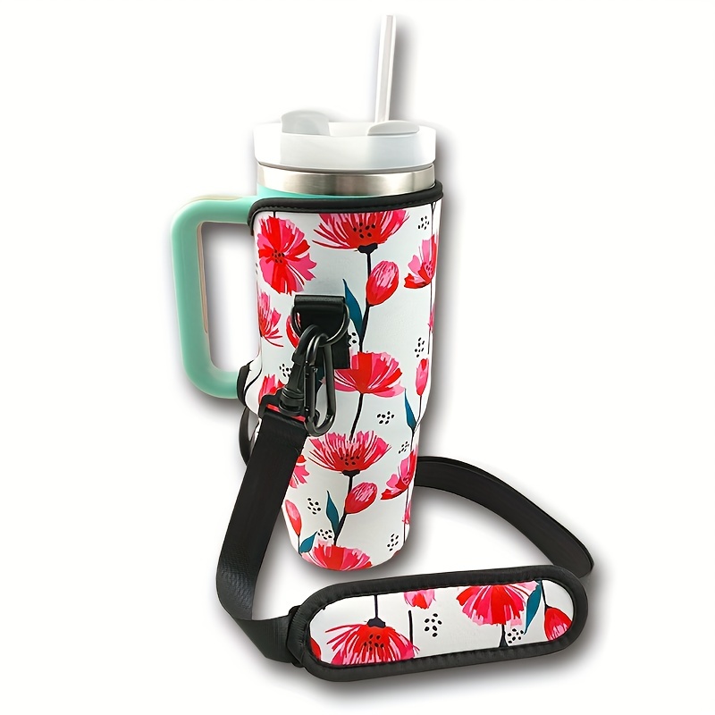 1pc Water Bottle Bag for 40 Oz Tumbler with Handle, Neoprene Cup