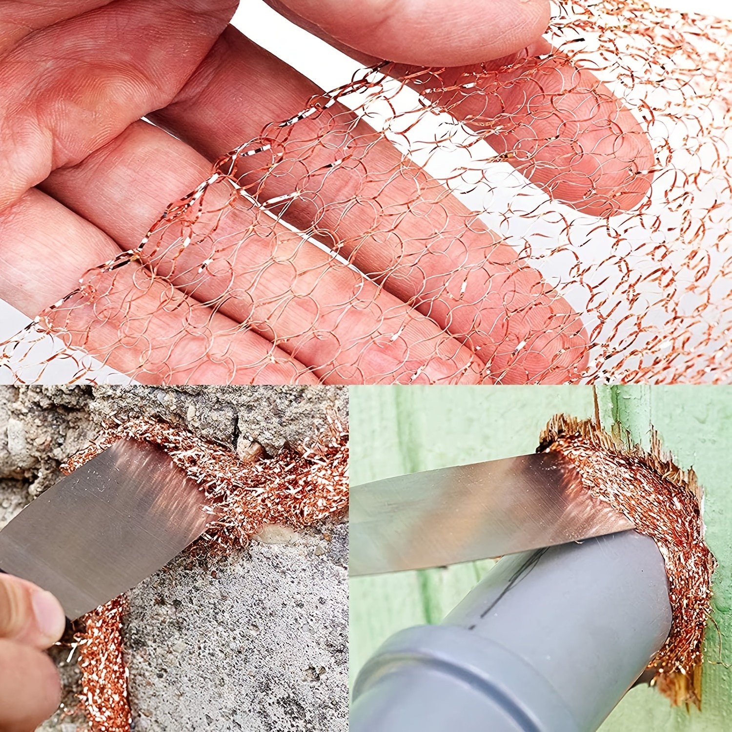 Arilaca Copper Mesh, Rodent Mesh Sturdy Pure Copper Stuff-fit Wire Mesh for Gap Copper Blocker Fill Fabric 4 x 40