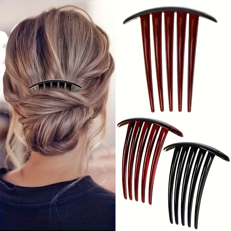 

1pc Plastic 5 Tooth Hair Side Comb French Twist Comb Hair Side Comb Elegant Daily Party Wedding Hair Styling Accessories
